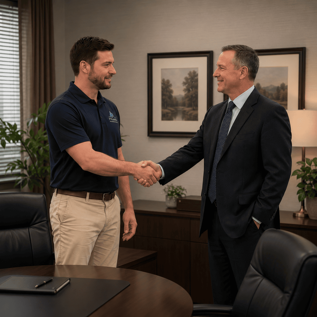 Business partnership handshake